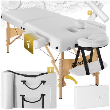 Massagetafel-set met 2 zones, 7,5cm matras en houten frame, Sport en Fitness, Verzenden, Nieuw