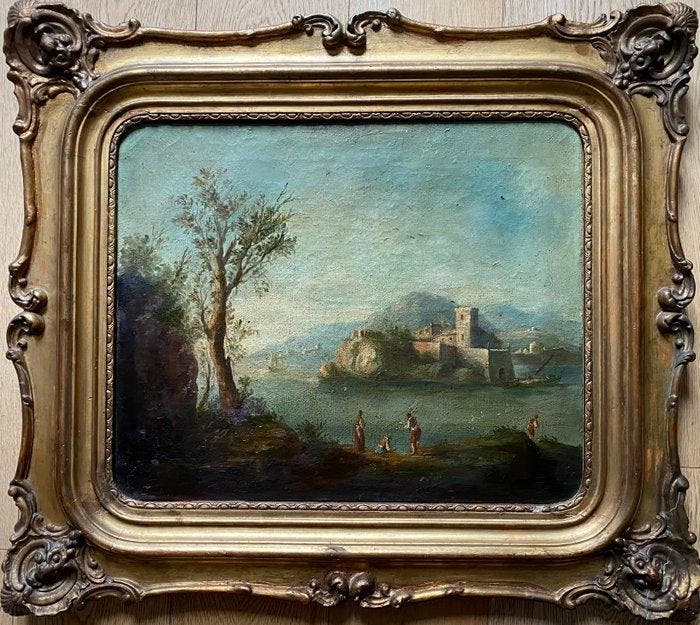 Paolo Anesi (1697-1773), Kring van - Paesaggio arcadico - NO, Antiek en Kunst, Kunst | Schilderijen | Klassiek