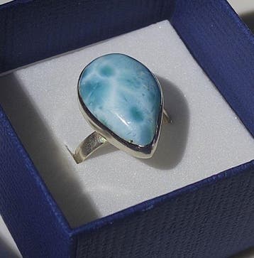 Larimar Ring - Hoge Kwaliteit - 27,30 ct- 5.45 g