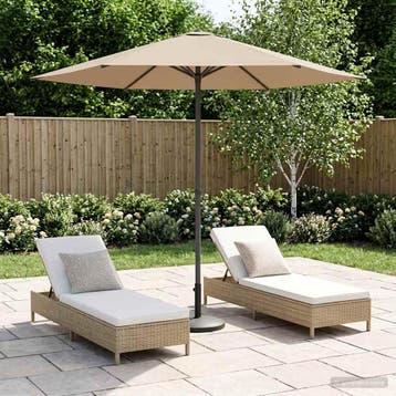 vidaXL Tuinparasol 230 x 230 cm Polyester Rechthoekig Taupe, Tuin en Terras, Verzenden, Nieuw