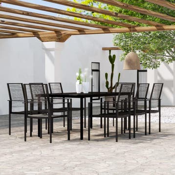 vidaXL 9-delige Tuinset zwart, Verzenden, Tuinset