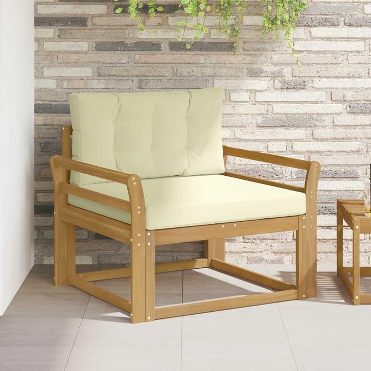 vidaXL Buiten Midden Sofa Polyester Wit, Maison & Meubles, Canapés | Repose-pieds & Poufs, Envoi