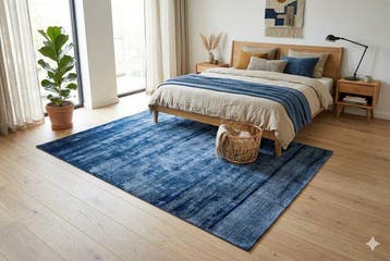Luxe blauwe Gabbeh - Vloerkleed - 150 cm - 90 cm -