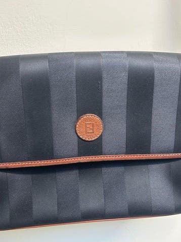 Fendi - Elegante borsa vintage Fendi - tela e pelle - come, Nieuw