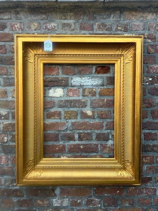 Lijst - 54. Antieke zware grote Schilderijlijst met sticker, Antiek en Kunst, Antiek | Overige Antiek