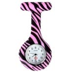 Fako - Verpleegstershorloge - Siliconen Print - Zebra Roze, Verzenden