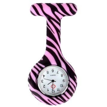 Fako - Verpleegstershorloge - Siliconen Print - Zebra Roze, Verzenden, Nieuw