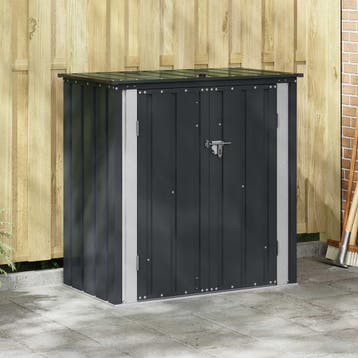 vidaXL Tuinopslagdoos Zwart 101,5 x 57 x 100,5 cm Staal, Tuin en Terras, Verzenden, Nieuw