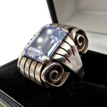 Zilver - Ring - Art Deco, circa jaren veertig tot vijftig