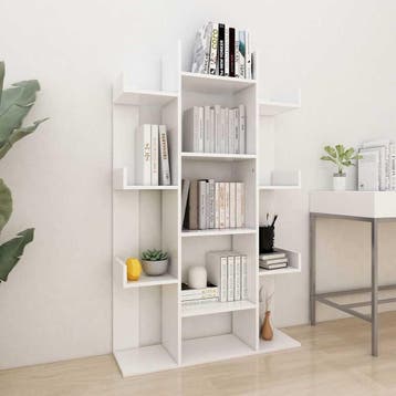 vidaXL Boekenkast 86x25,5x140 cm bewerkt hout wit, Huis en Inrichting, Verzenden, Nieuw