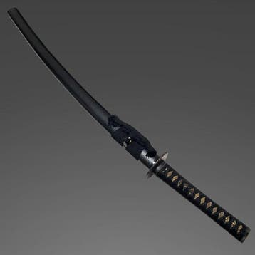 Katana - Zwarte KATANA Koshirae, Antieke Nihonto-onderdelen,, Antiquités & Art