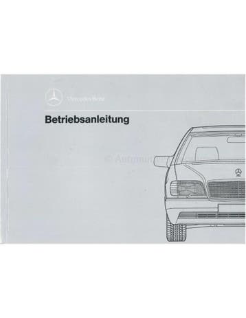 1991 MERCEDES BENZ S KLASSE INSTRUCTIEBOEKJE DUITS, Ophalen of Verzenden