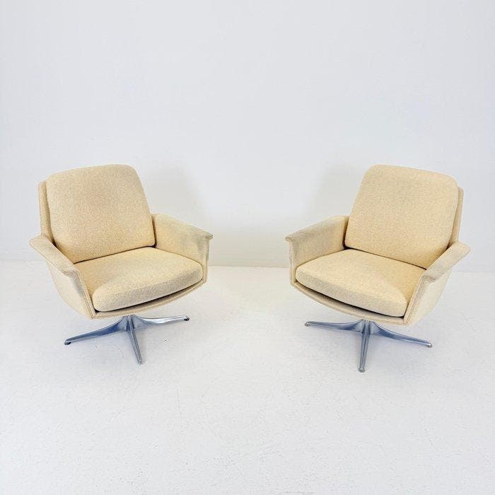 Cor - Horst Bruning - Lounge stoel (2) - Aluminium - Vintage, Antiquités & Art, Antiquités | Meubles | Chaises & Canapés