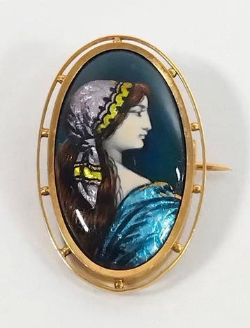 Broche - 18 carats Or jaune, cuivre