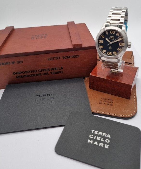 Terra Cielo Mare - 38mm Sparviero Black Automatic Full Set, Handtassen en Accessoires, Horloges | Heren