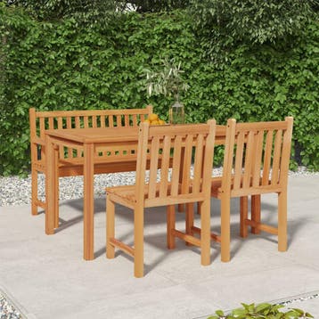 vidaXL 4-delige Tuinset massief teakhout, Verzenden, Nieuw, Tuinset