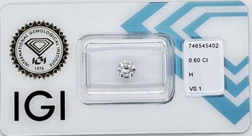 1 pcs Diamant (Naturelle) - 0.60 ct - Rond - H - VS1 -