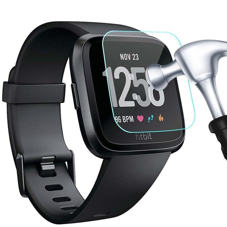 DrPhone Fitbit Versa Glas Screenprotector- Tempered Glass -, Handtassen en Accessoires, Smartwatches, Nieuw, Verzenden