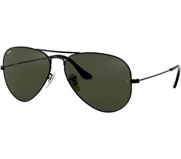 Ray-Ban Aviator Zonnebril - RB3025 - 58 mm - Zwart/Groen, Verzenden