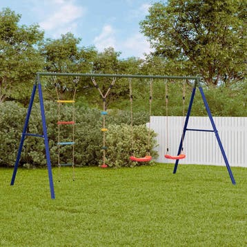 vidaXL Schommelset met schommels, ladder en klimtouw met, Verzenden