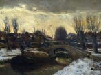 C Groeneveld (1882-1952) - Bootjes in Hollands landschap