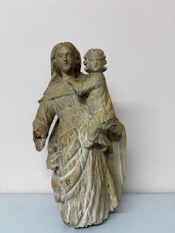 sculptuur, Virgen con el Niño - 27 cm - Hout