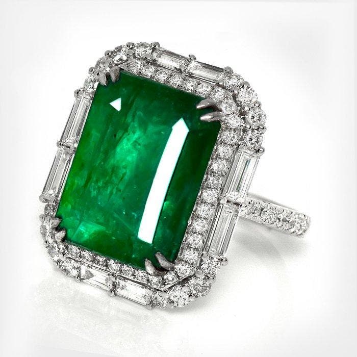 Zonder minimumprijs - Ring - 14 karaat Witgoud, IGI 9,20 ct, Bijoux, Sacs & Beauté, Bagues