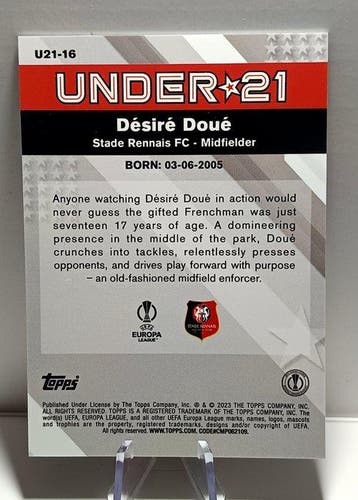 2022/23 Topps Merlin Chrome UEFA, Chrome UCC Desire Doue, Nieuw