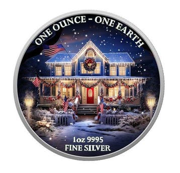 Fiji. 1 Dollar 2022 “Earth – American House Christmas