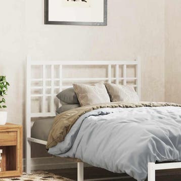 vidaXL Vervangend hoofdbord 100 cm metaal wit, Verzenden