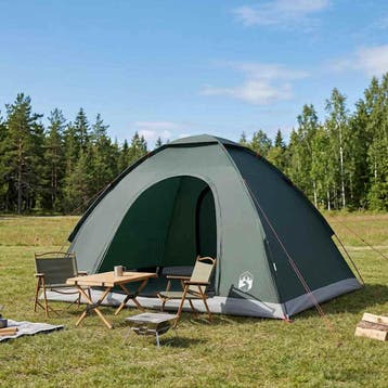 vidaXL Kamperen tent 4-persoons Leger Groen, Caravanes & Camping, Verzenden