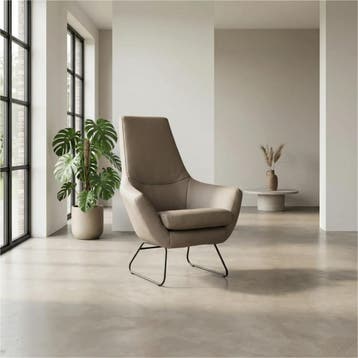 Set van 2 Leren fauteuils Trust - Toledo Khaki, Ophalen of Verzenden