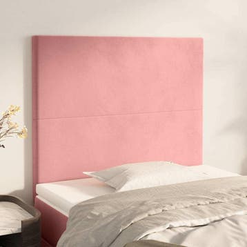 vidaXL Hoofdbord roze 90x5x118/128 cm fluweel, Verzenden, Nieuw