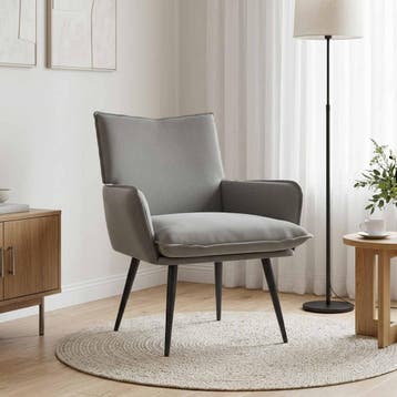 vidaXL Fauteuil Lichtgrijs fluweel, Verzenden