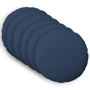 vidaXL Kussensloop 6 st HEERLEN Blauw Ø 50 cm Stof, Verzenden
