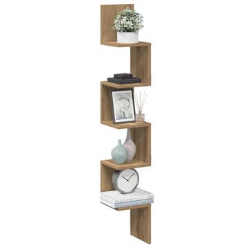 vidaXL Hoekwandschap 20x20x127,5 cm bewerkt hout artisanaal, Verzenden