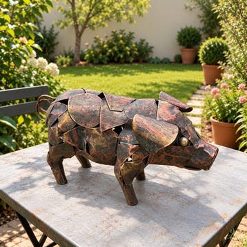 Decoratief ornament - Handcrafted Pig Sculpture Decorative