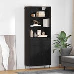 vidaXL Highboard met lade 2 pcs Zwart Eiken Bewerkt hout, Huis en Inrichting, Kasten | Dressoirs, Verzenden, Nieuw