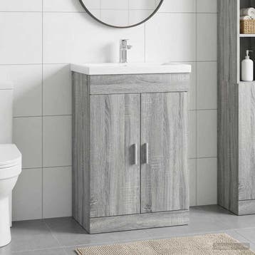 vidaXL Badkamer Onder Het Wastafel Kast Grijs Sonoma, Verzenden, Nieuw