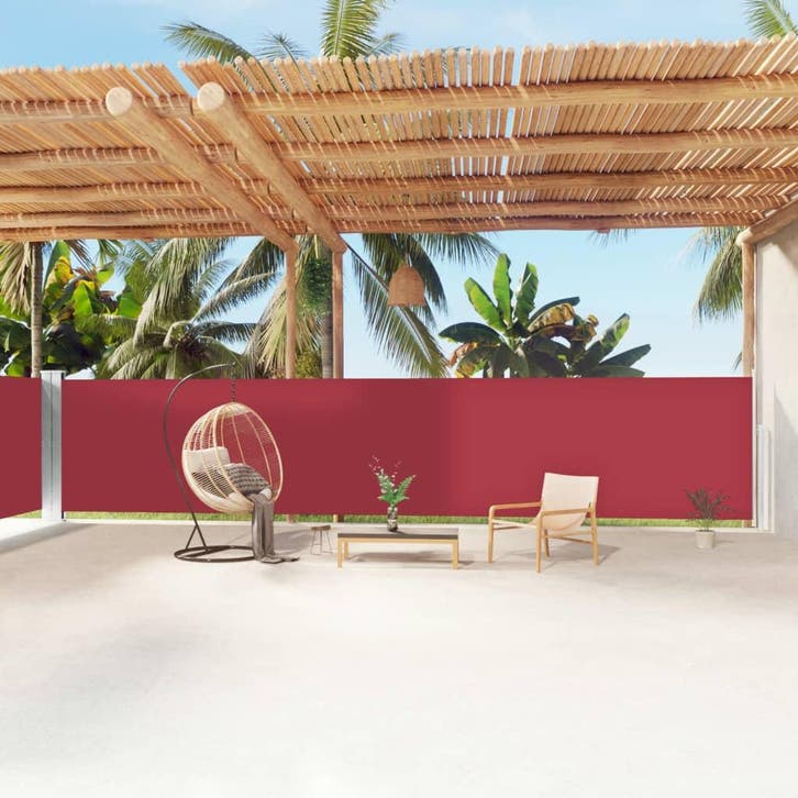 vidaXL Windscherm uittrekbaar 160x1200 cm rood, Tuin en Terras, Parasols, Nieuw, Verzenden