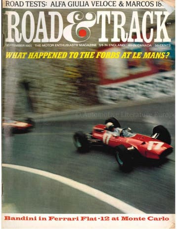 1965 ROAD AND TRACK MAGAZINE SEPTEMBER ENGELS, Ophalen of Verzenden
