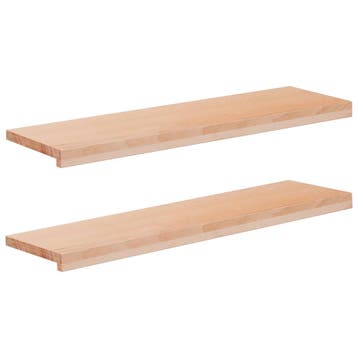 vidaXL Trapmatten 2 st Naturel 100 x 25 x 2 cm Massief, Verzenden, Nieuw