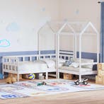 vidaXL Kinderbedset met huisje massief grenenhout wit 80x200, Verzenden, Nieuw