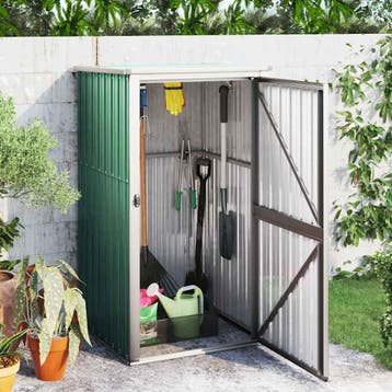 vidaXL Tuinschuur 88x89x161 cm gegalvaniseerd staal groen, Tuin en Terras, Verzenden, Nieuw