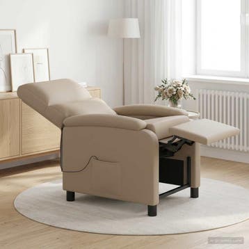 vidaXL Massage Relaxstoel Cappuccino Kunstleer, Verzenden