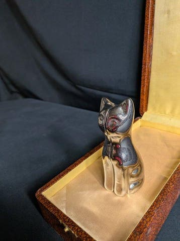Salière et poivrière (2) - chat - céramique chrome