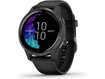 Garmin Venu 43 mm zwart met siliconenarmband zwart - wifi, Verzenden, Nieuw, Garmin