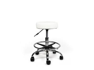 Tabouret Wit - Lage uitvoering met Voetsteun