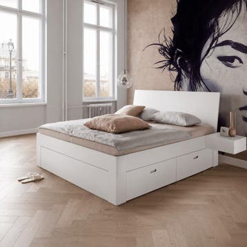 Van Schaik Nordic Wit Houten Ledikant met Bedlades - 200 x 2, Huis en Inrichting, Nieuw
