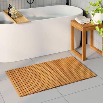 vidaXL Badmat Bruin 100 x 60 cm Massief Acacia Hout, Verzenden, Nieuw